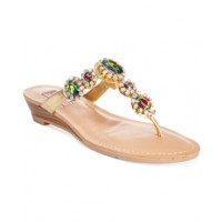 Dolce by Mojo Moxy Fairytale Gemstone Wedge Thong Sandals Women's Shoes