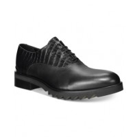 John Galliano Mixmedia Plain Toe Lug Sole Oxfords Men's Shoes