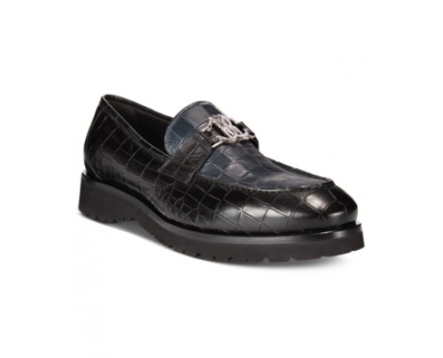Roberto Cavalli Print Leather Bit Loafers Men's Shoes