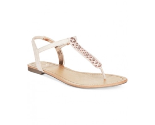 Material Girl Sage T-Strap Flat Thong Sandals, Only at Macy's Women's Shoes