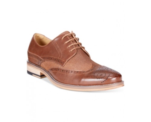 Bar Iii Striker Mixed Media Wingtip Oxfords, Only at Macy's Men's Shoes