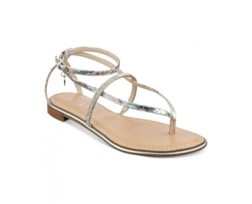 Guess Women's Rallie Embellished Strappy Flat Sandals Women's Shoes