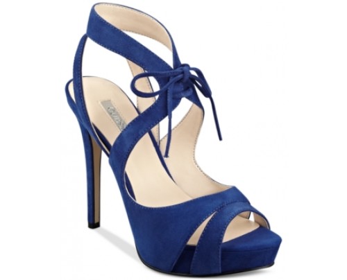 Guess Women's Hedday Ankle-Tie Strappy Platform Dress Sandals Women's Shoes